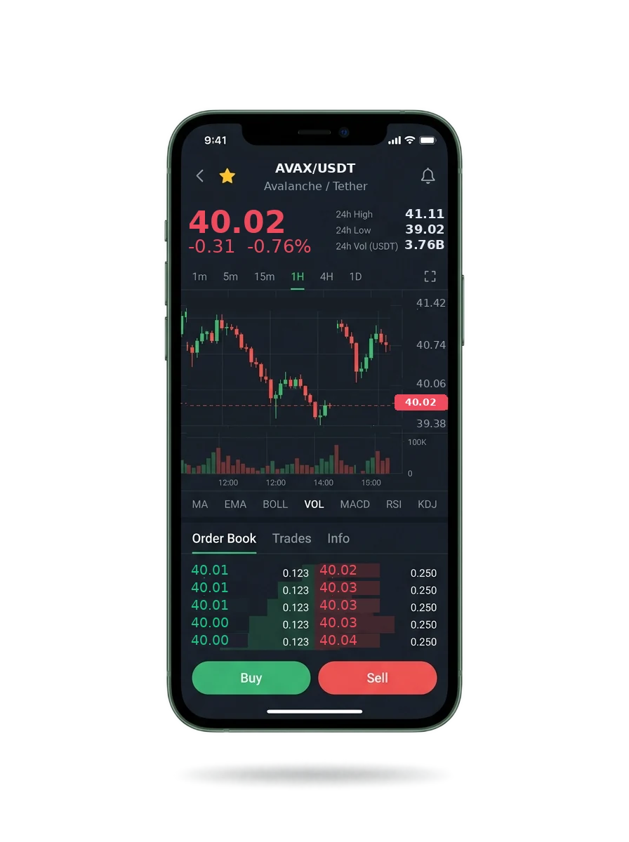 Mobile app screen showing a portfolio summary and a message thread with an account specialist